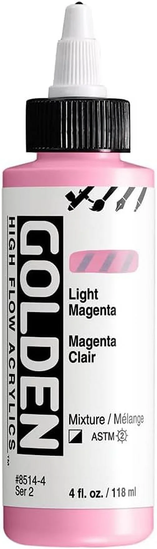 GOLDEN High Flow s, Light Magenta, 4 Fl. Oz. / 118 Ml Bottle