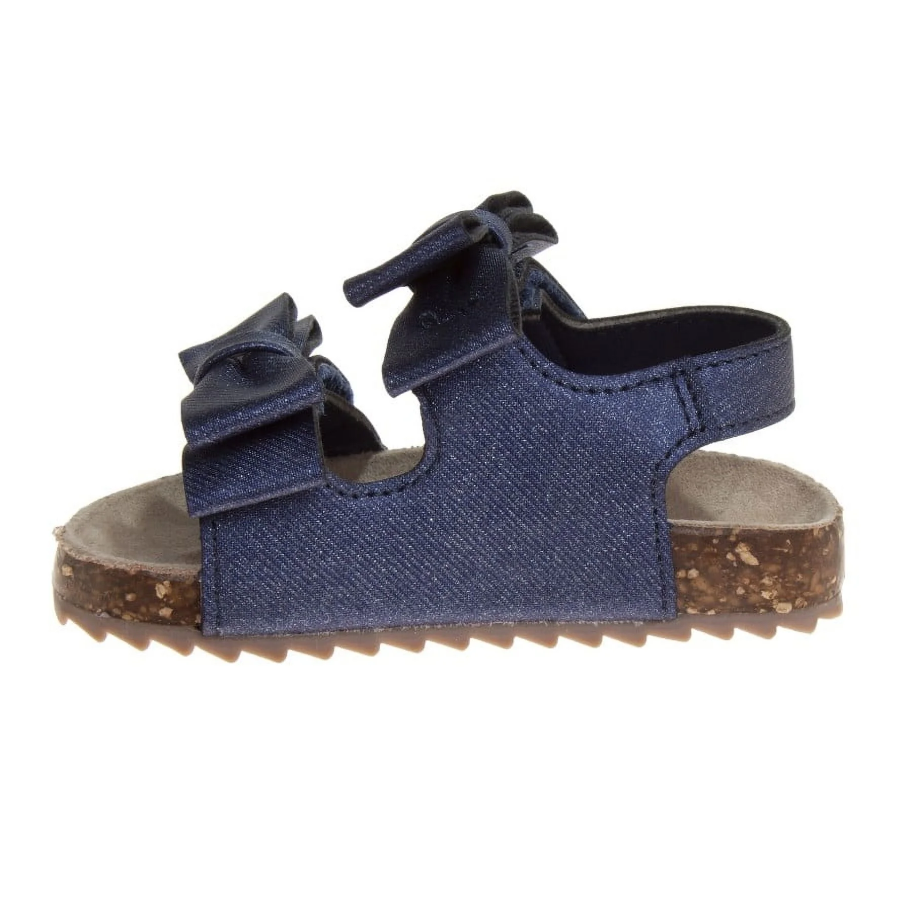 Laura Ashley Girls Footbed Hook and Loop Toddler Sandals - Navy, 5