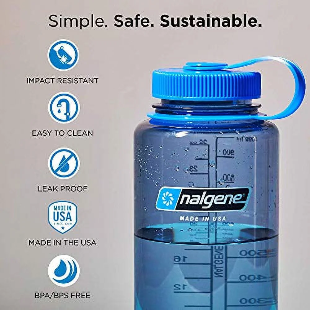 nalgene tritan wide mouth bpa-free water bottle, lollipop red, 32 oz
