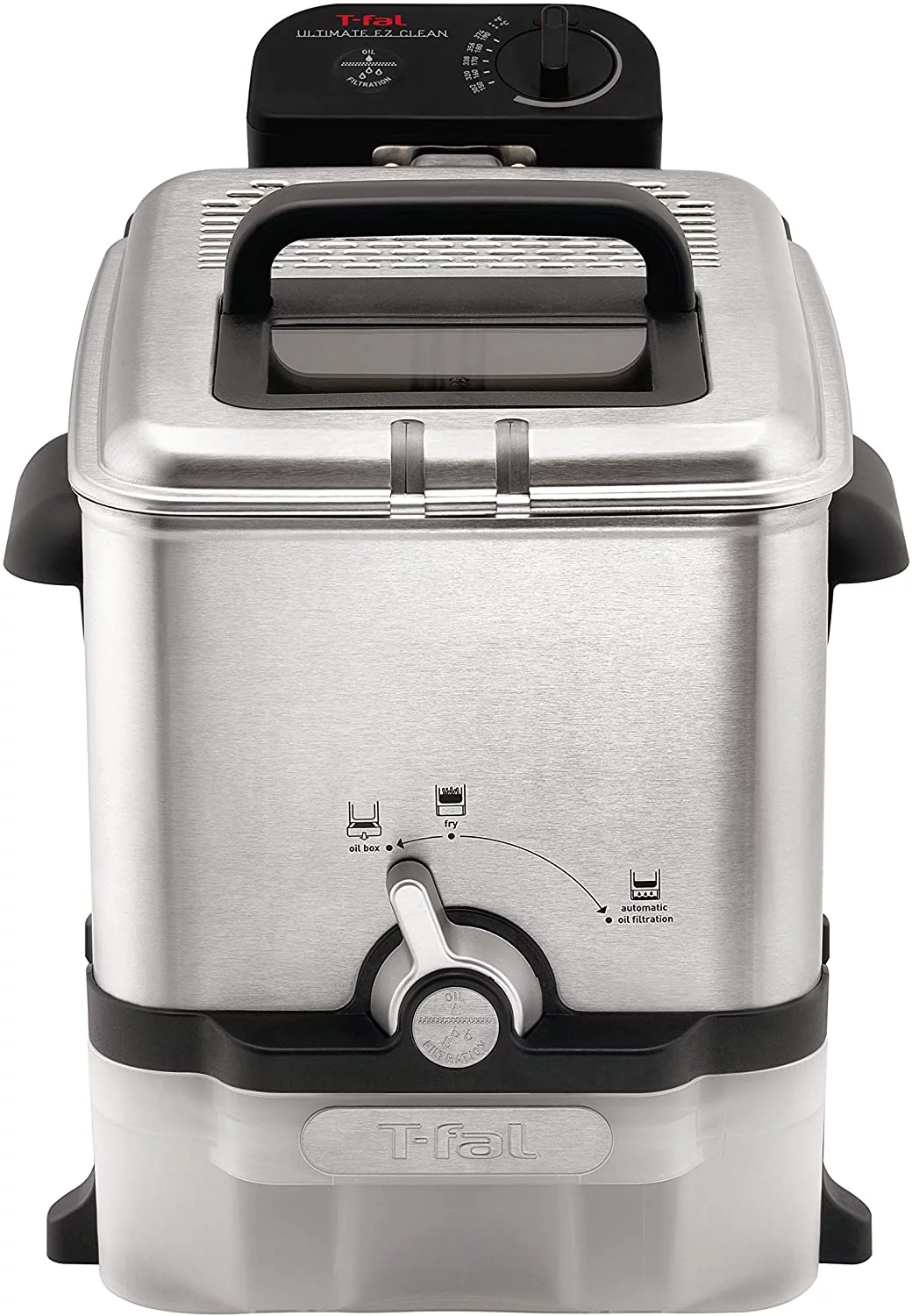 T-fal 3.5L Deep Fryer with Basket, 1700W, Oil Filtration, Temp Control, Digital Timer, Dishwasher Safe Parts