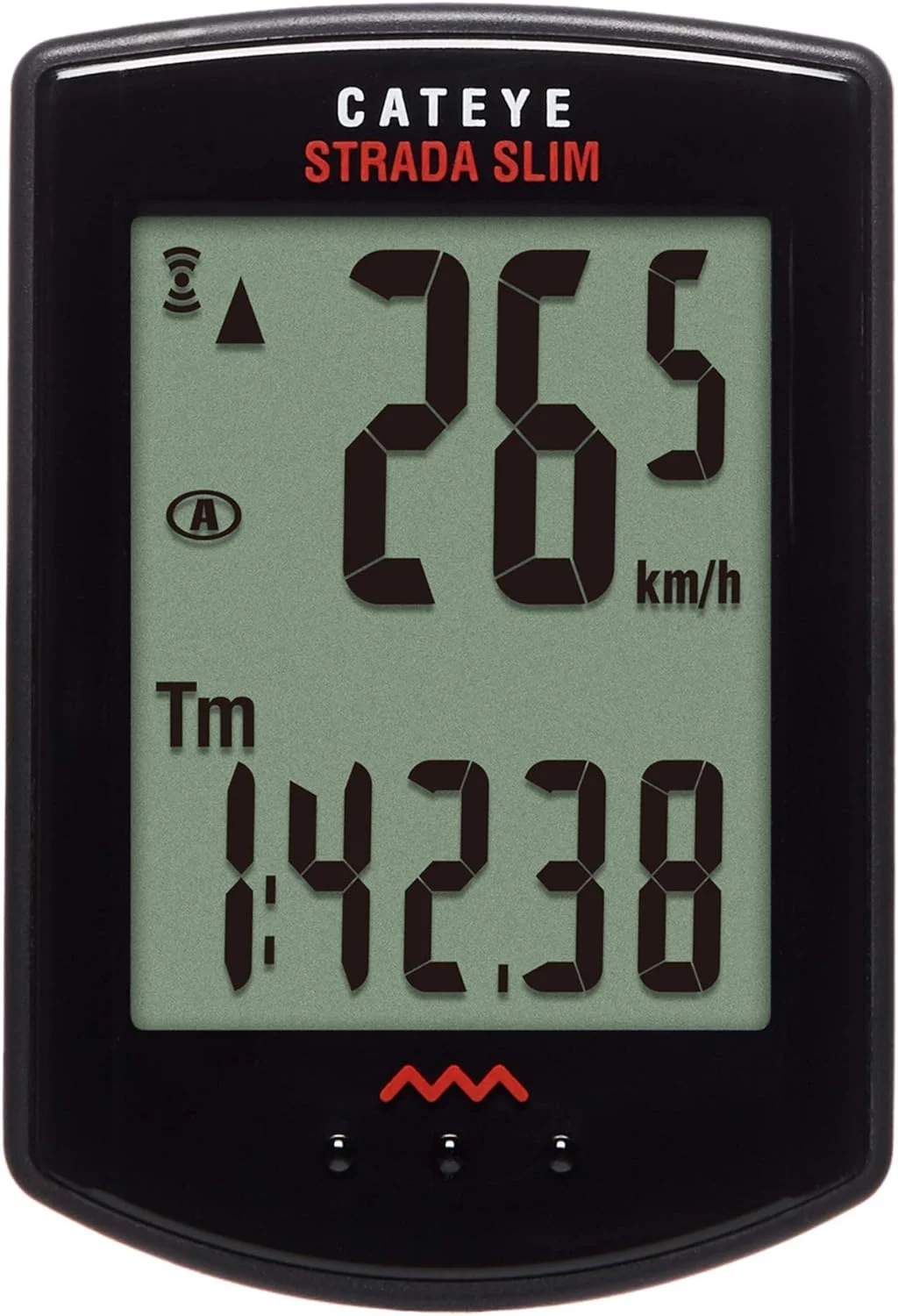 Strada Slim Wireless Bike Computer, Black