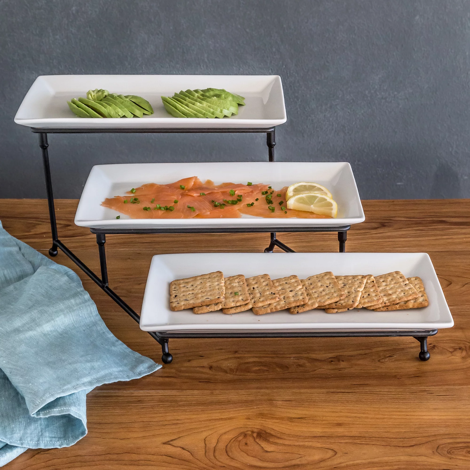 Better Homes & Gardens White Porcelain 3 Tiered Serve Set