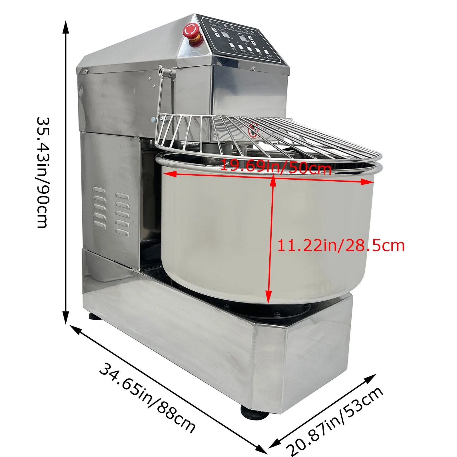 Electric Dough Mixer Flour Mixer Double Action and Speed 13Gal