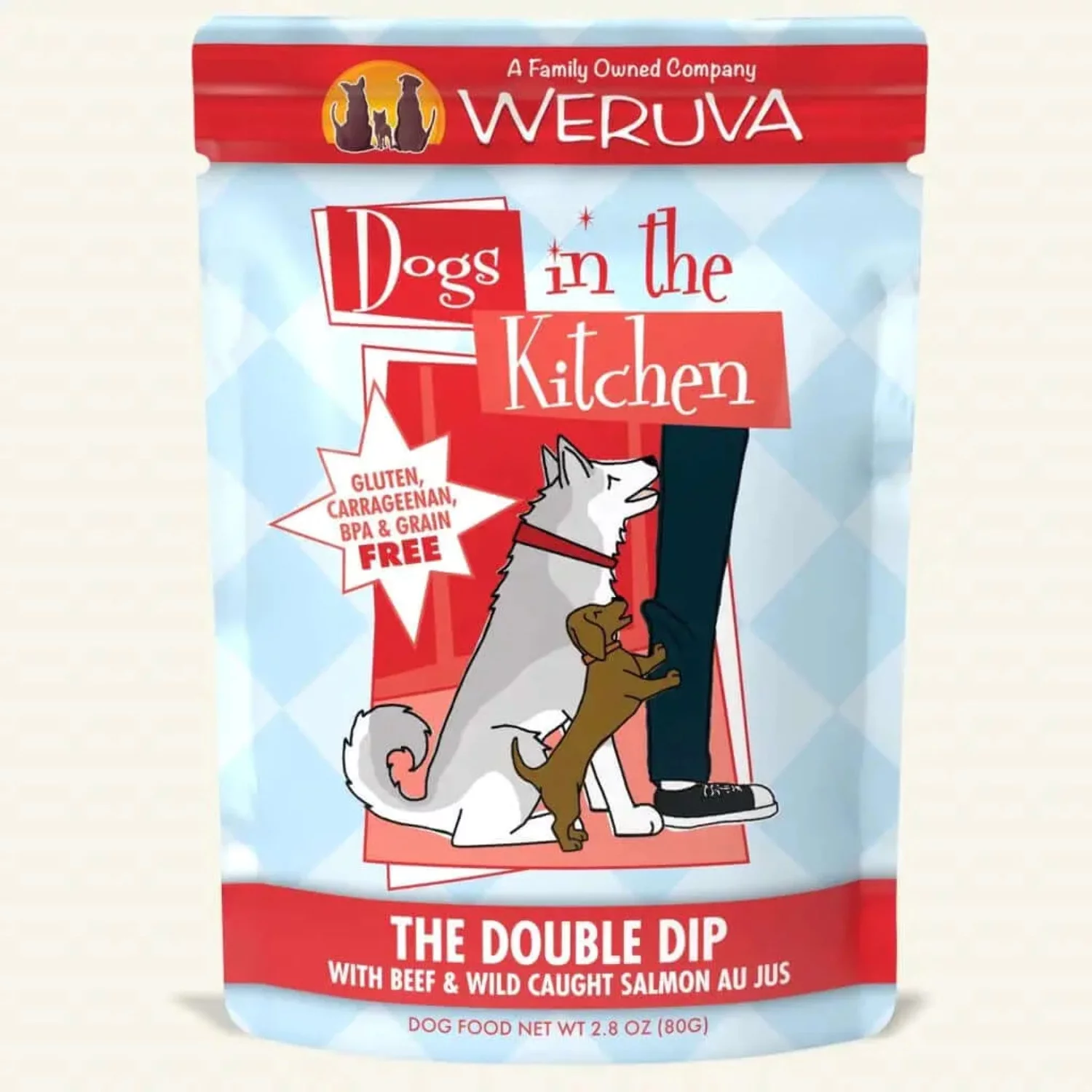 Weruva Dogs in the Kitchen, The Double Dip with Beef  Wild-Caught Salmon Au Jus Dog Food