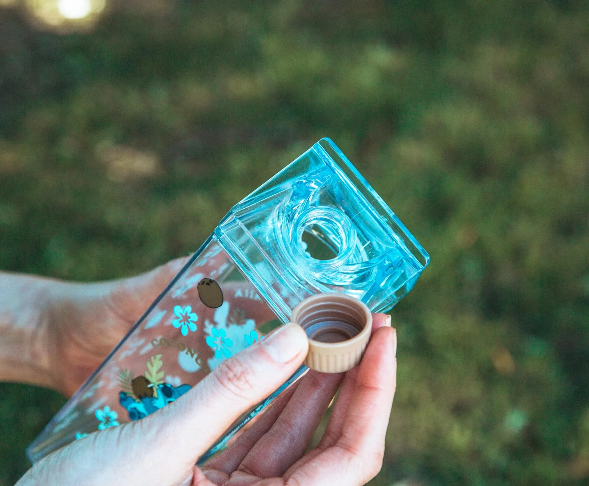 Disney Lilo & Stitch Coconuts Plastic Milk Carton Bottle | Holds 16 Ounces