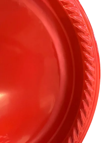 Nicole Fantani's IDEAL Dining 10 Inches Disposable Red Plastic plates Good to use in Microwave : 300 Count
