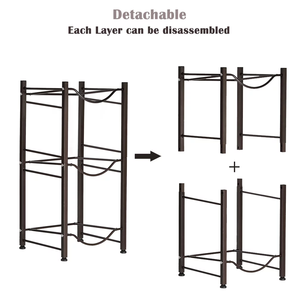 Bucket Rack, 3-Tier 5-Gallon Bottle Rack Bottle Storage Rack, Bronze