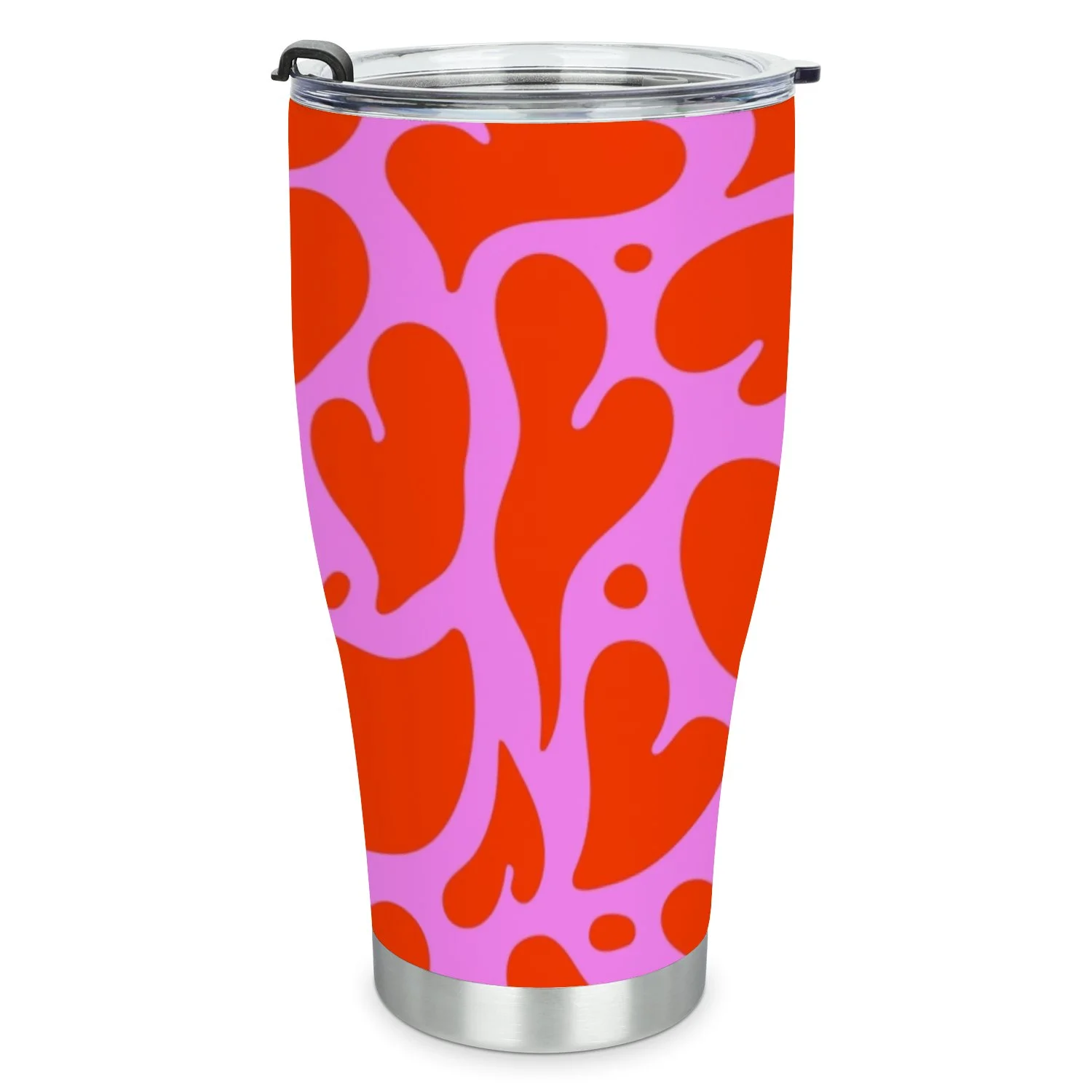 Hidove Stainless Steel Tumbler, Melting Red Love Heart Seamless Pattern 30oz Leak Proof & Stainless Steel Bottle for Hot & Cold Drinks - Coffee Travel Mug, Water Metal Canteen, Thermal Cup