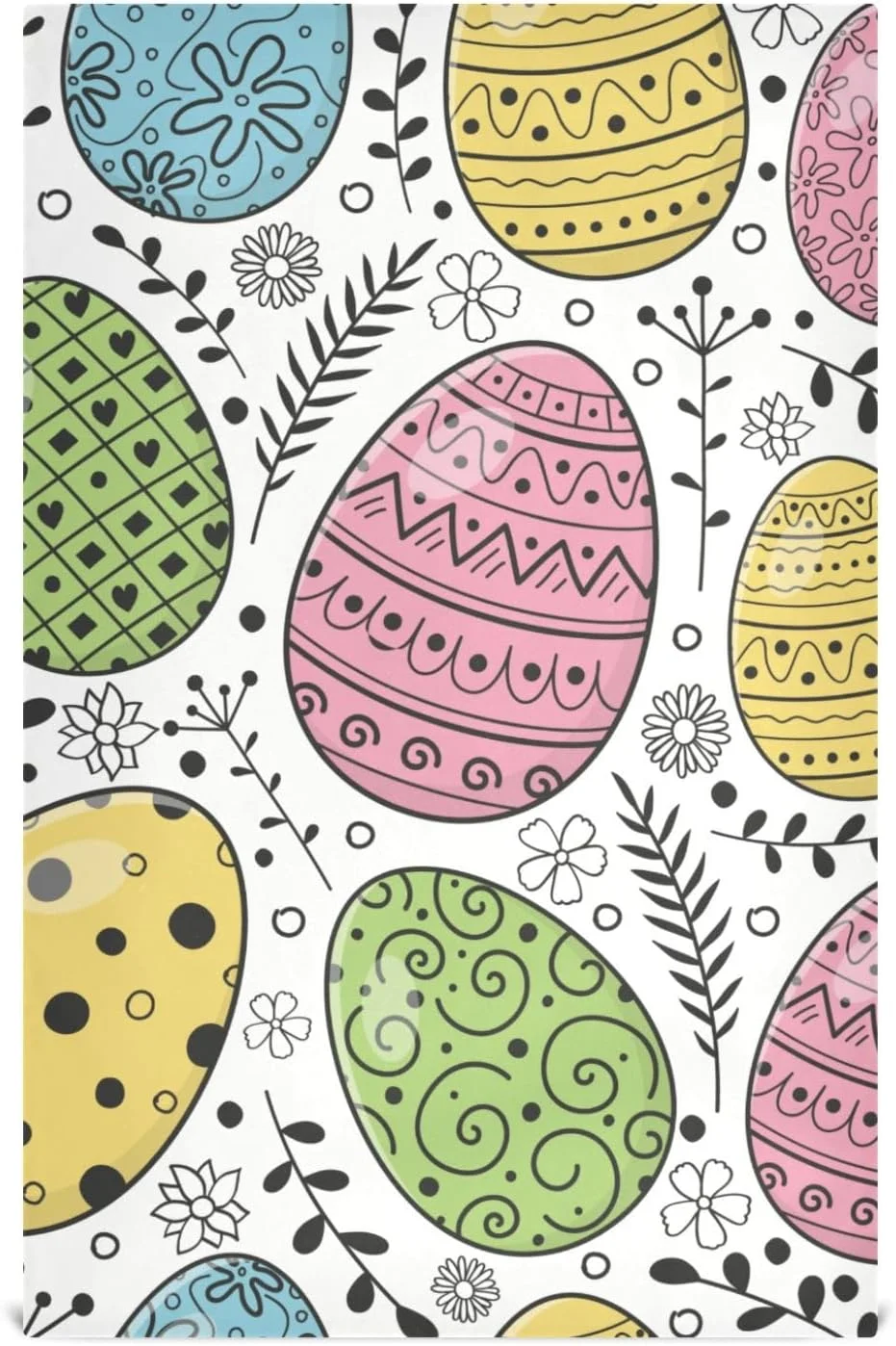 Coolnut Leaf Easter Eggs Kitchen Dish Towels Soft Tea Towel Set of 6 Absorbent Dishcloths Hand Towels for Drying Dish Cloths 28