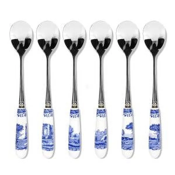 Spode Blue Italian Collection 6 in Teaspoons, Set of 6, Made of Stainless Steel