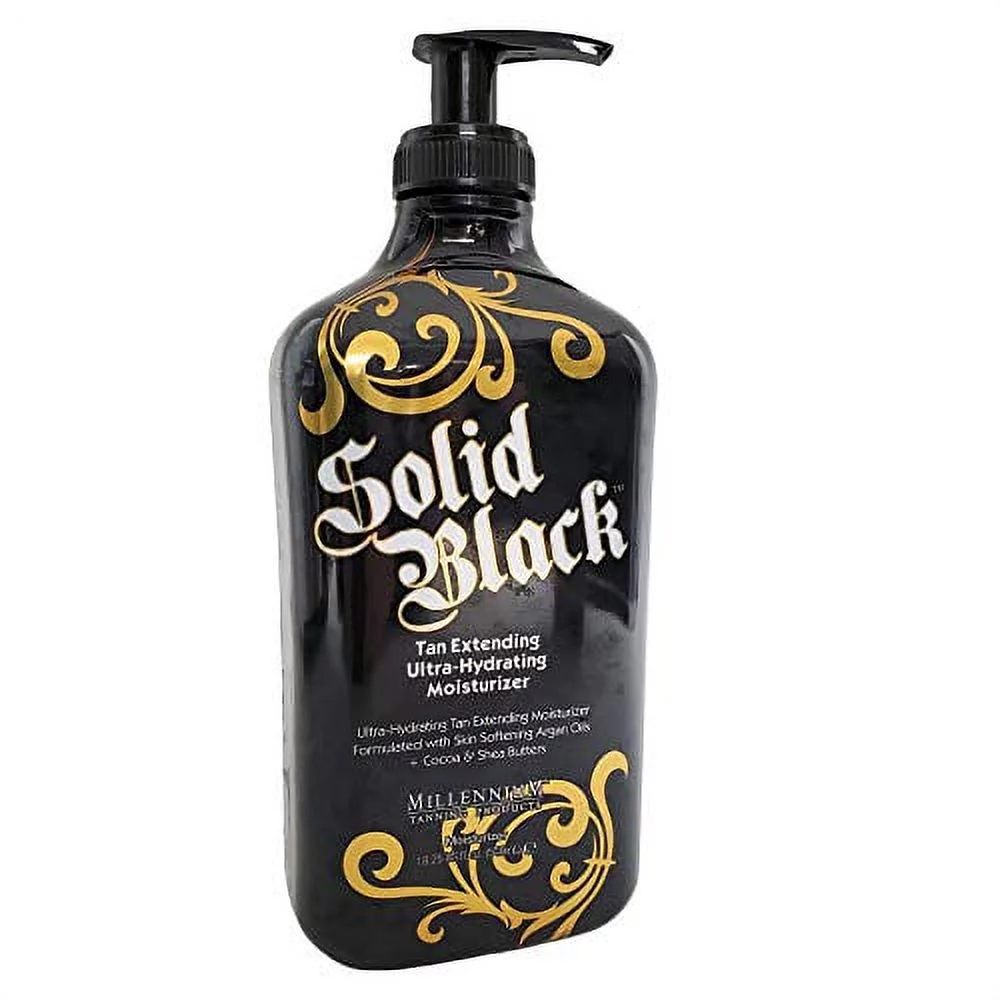 Millennium Tanning SOLID BLACK TAN EXTENDER Moisturizer with Argan Oils 18.25 oz