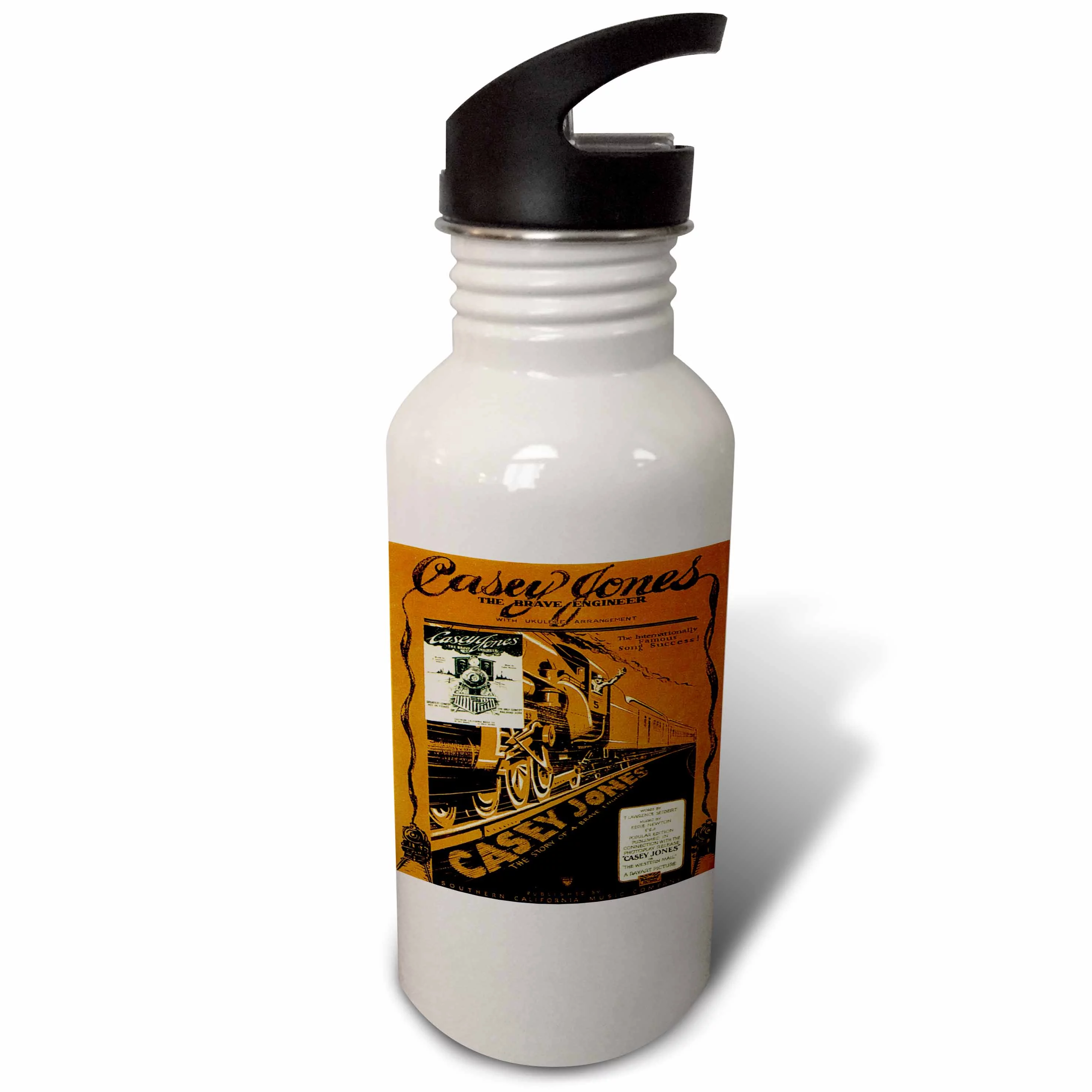 Casey Jones The Brave engineer Steam engine Locomotive 21 oz Sports Water Bottle wb-170489-1