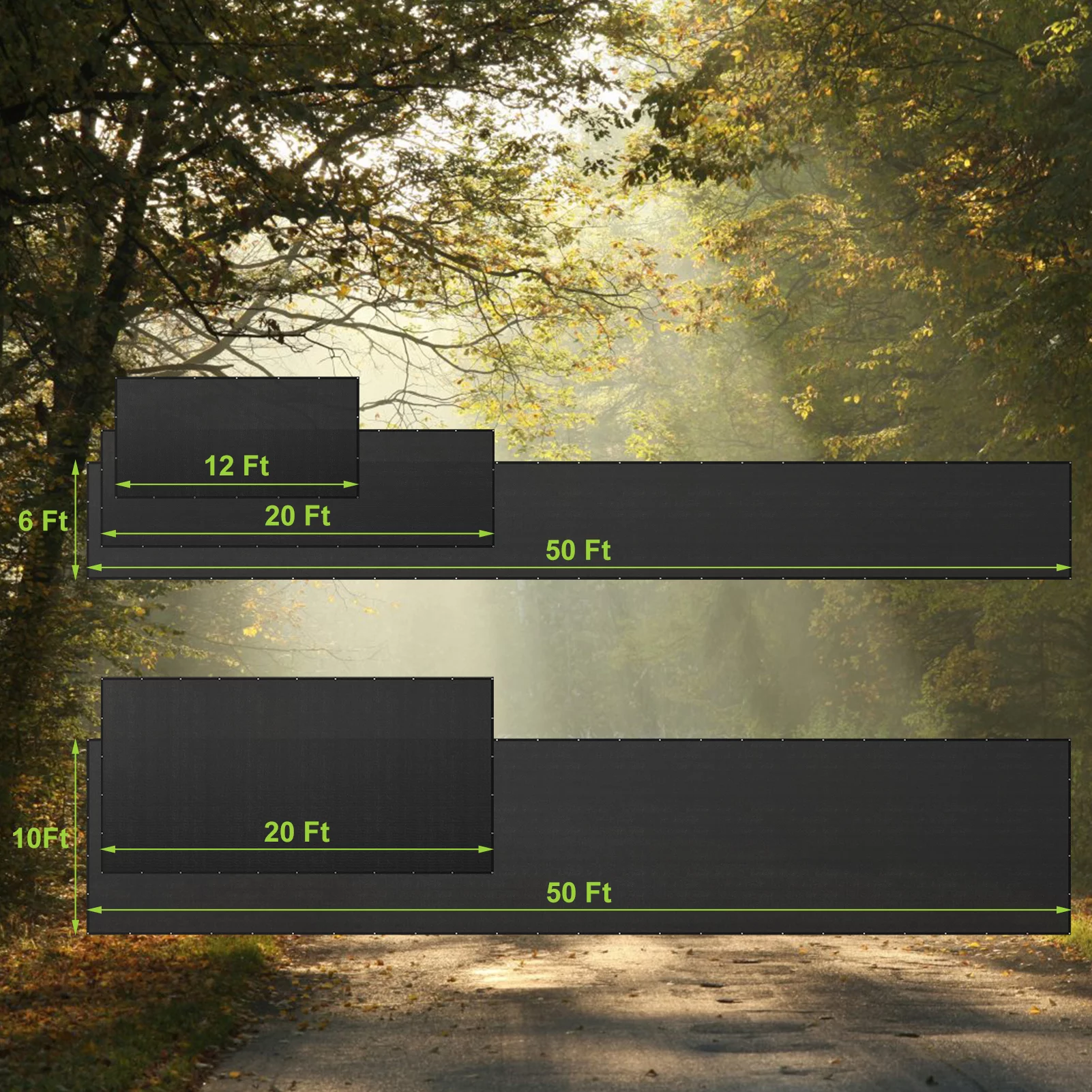 Hengu 10' x 50' Shade Cloth, 60% Sunblock Sun Shade Mesh Net for Plants, Greenhouse