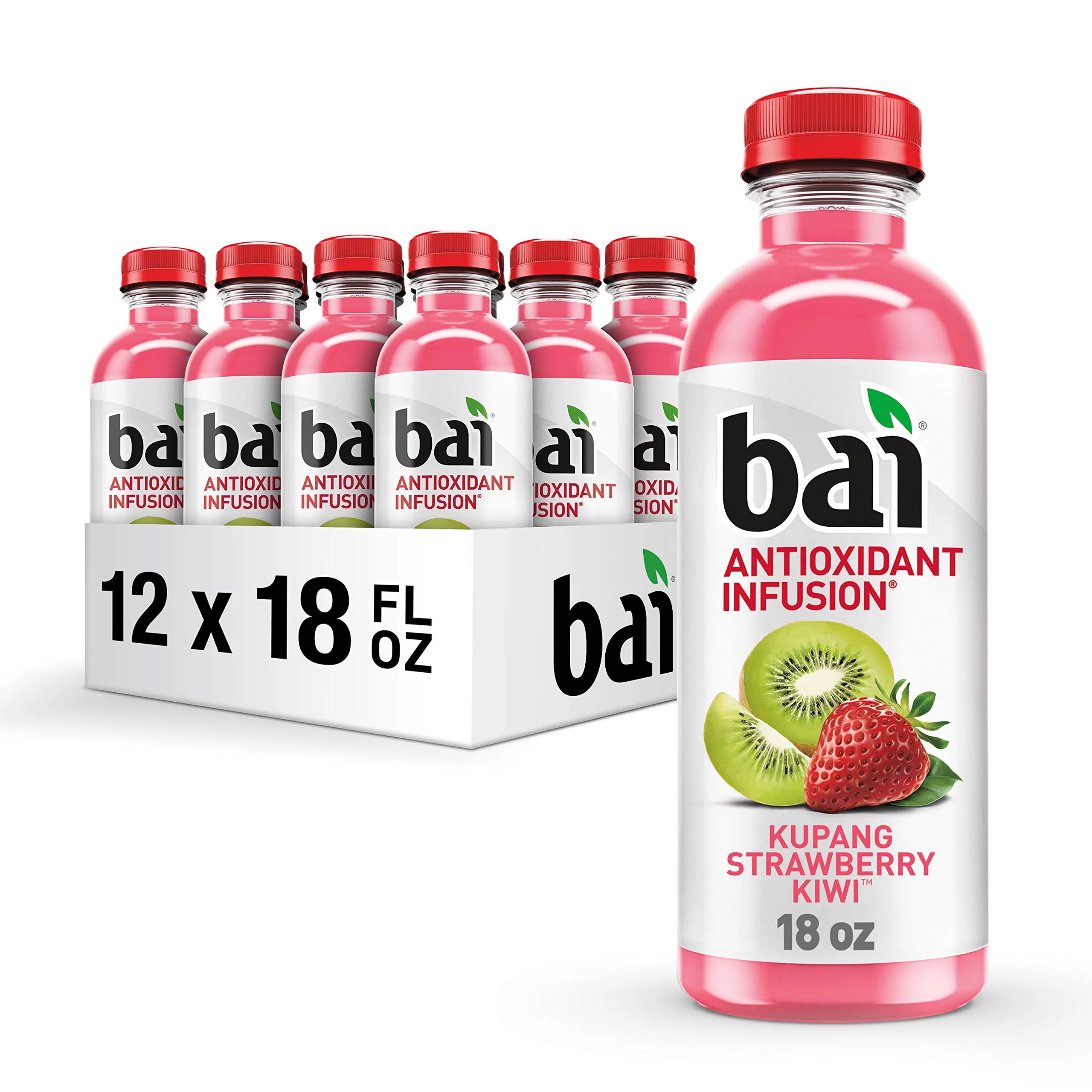 Bai Kupang Strawberry Kiwi, Antioxidant Infused Beverage, 18 fl oz bottle (Pack of 12)