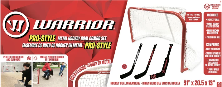 Warrior Pro Mini Metal Hockey Goal Combo Set - 30