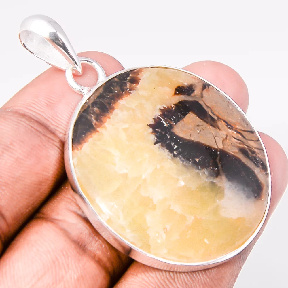 Septerian Stone Gemstone 925 Silver Plated Handmade Pendant 2.05