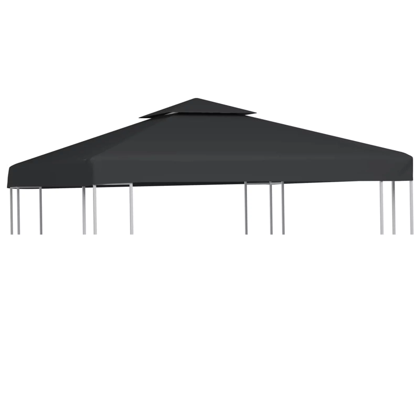 Uteam Dark Gray Gazebo Canopy Cover Replacement 1ft² 9.8x9.8