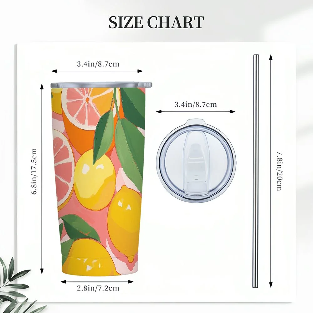 JEUXUS  Extra Large Insulated Water Bottle, 33 Ounce Stainless Steel Water Bottle with Handle, Pink Double Wall Metal Tumbler with Lid, Lemon Toss