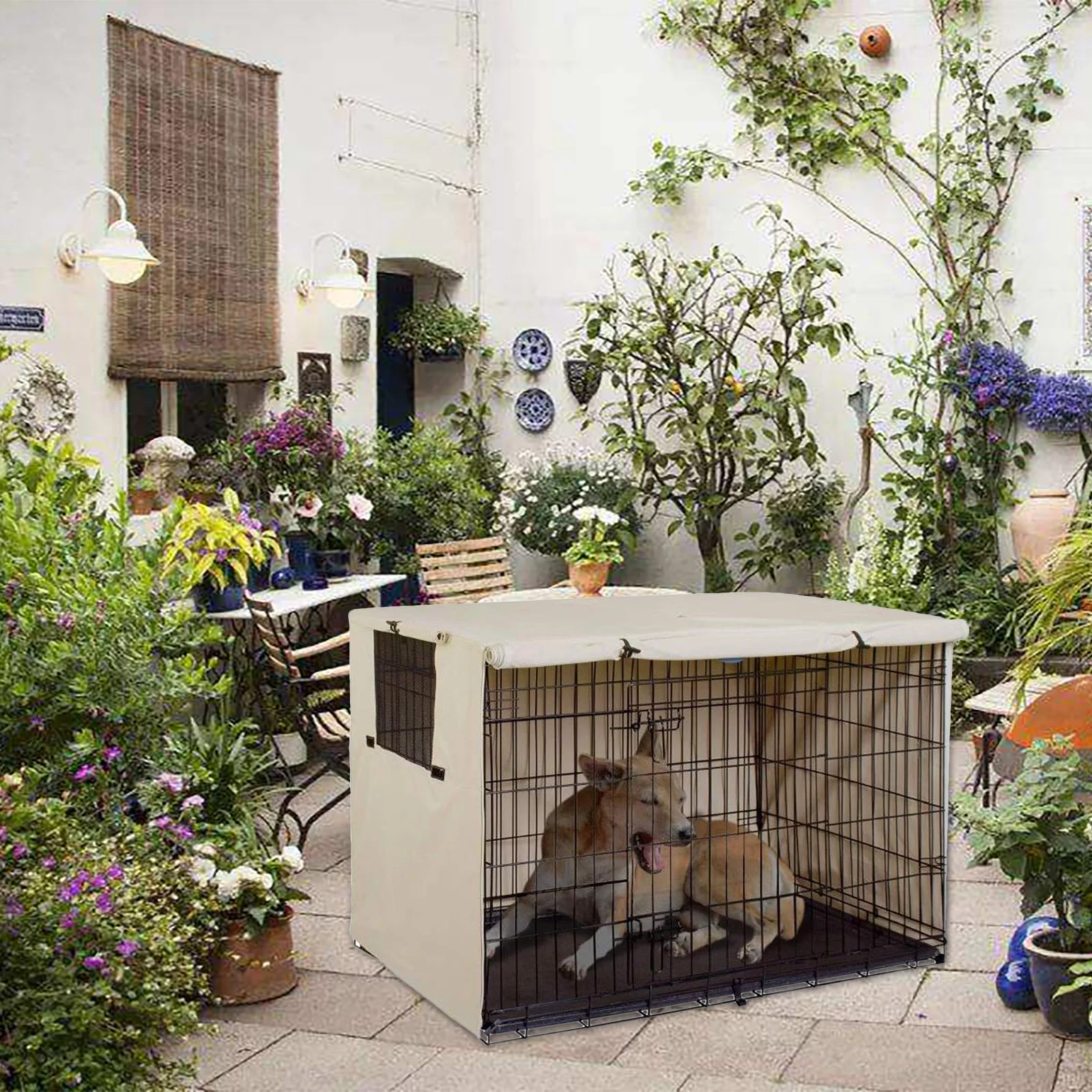 Hapeisy Crate Cage Cover Pet Kennel Waterproof Multifunction Rainproof Protective Dust-Proof Dustproof Outside Dog