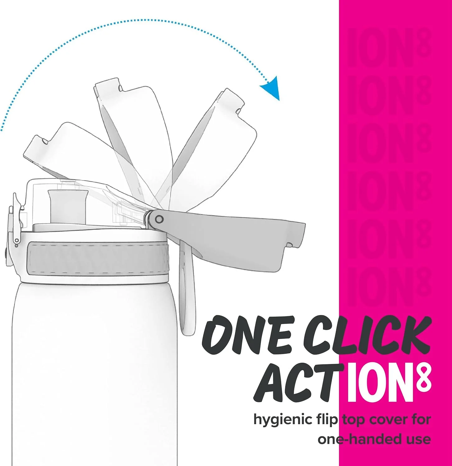 Ion8 Sport/Bike Water Bottle - Leakproof and BPA-free Water Bottle - Fits in Lunch Boxes, Handbags, Car Cup Holders, Backpacks, 34 oz/1000 ml (Pack of 1)