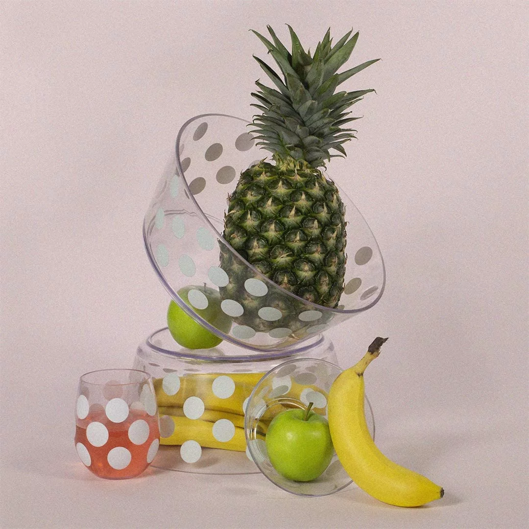 Kate Spade New York Kitchen/Outdoor Dining Acrylic Serveware, Jumbo Dot Collection, Serving Bowl