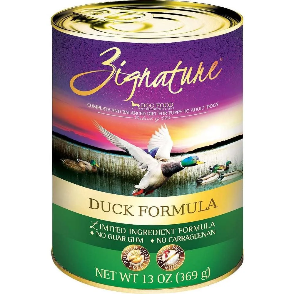 Zignature Limited Ingredient Diet Grain Free Duck Recipe Canned Dog Food 13oz, case of 12