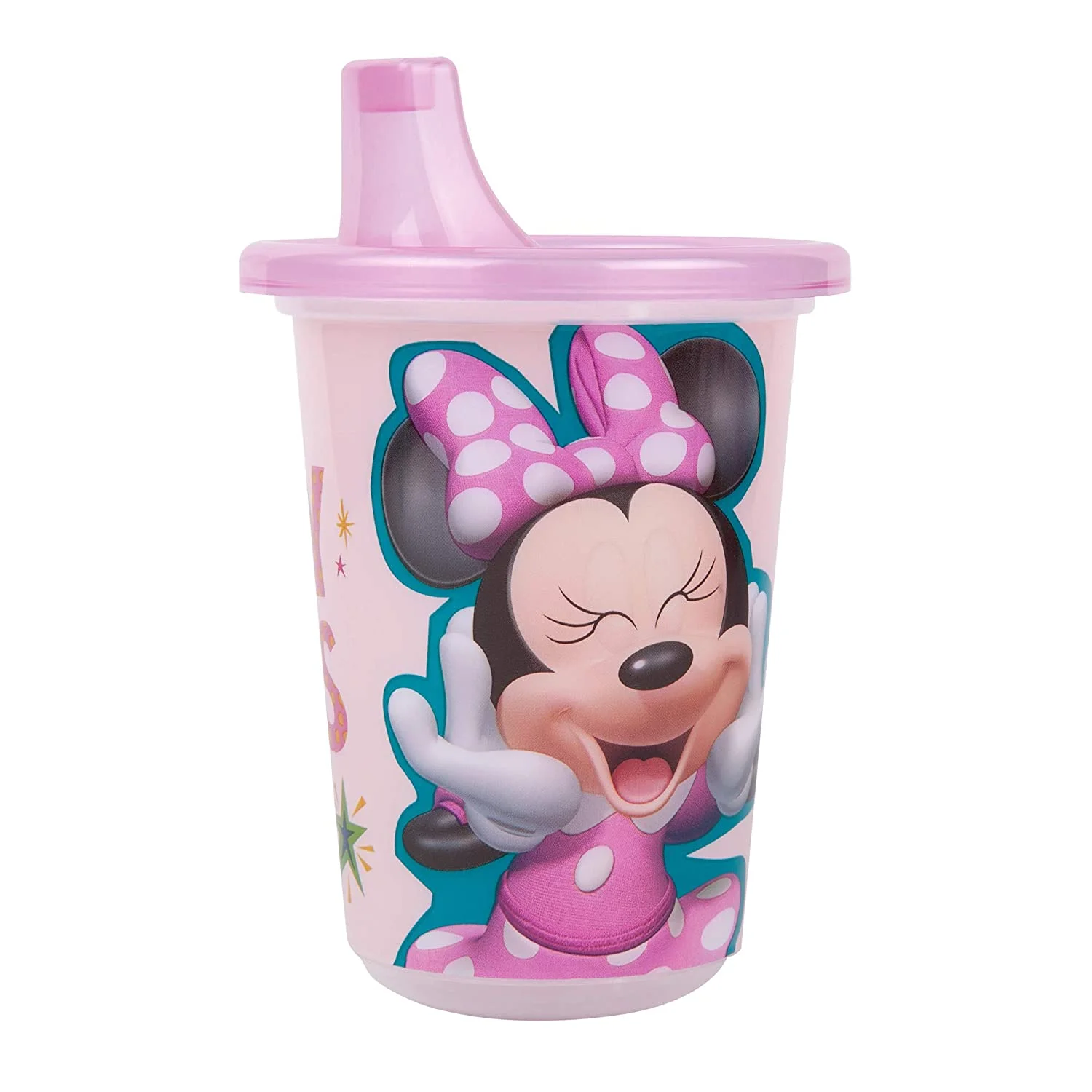 The First Years Take & Toss Disney Minnie Mouse Sippy Cups - Reusable Toddlers Cups with Lids - Kids Party Pack with 2 Travel Caps - 10 Oz - 10 Count