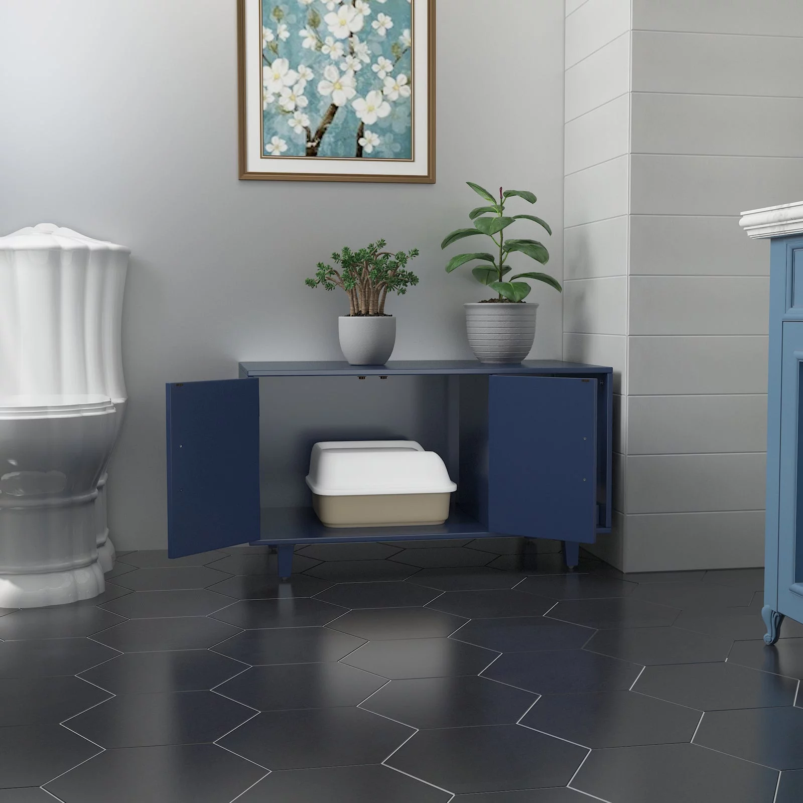 GDLF Modern Pet Crate Cat Washroom Hidden Litter Box Enclosure House Table