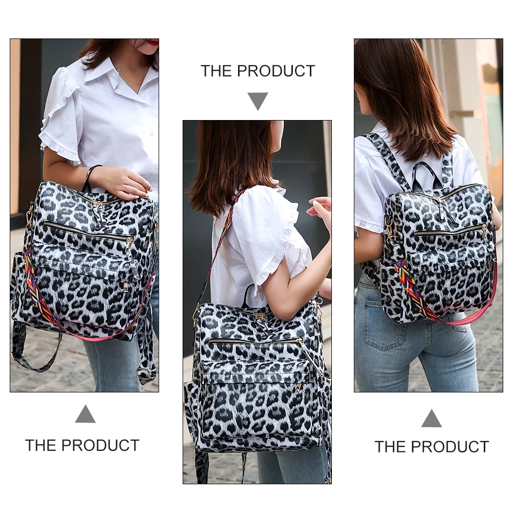 HOMEMAXS 1Pc Large Capacity Student Backpack Leopard Printing Book Bag Fashion Travel Bag