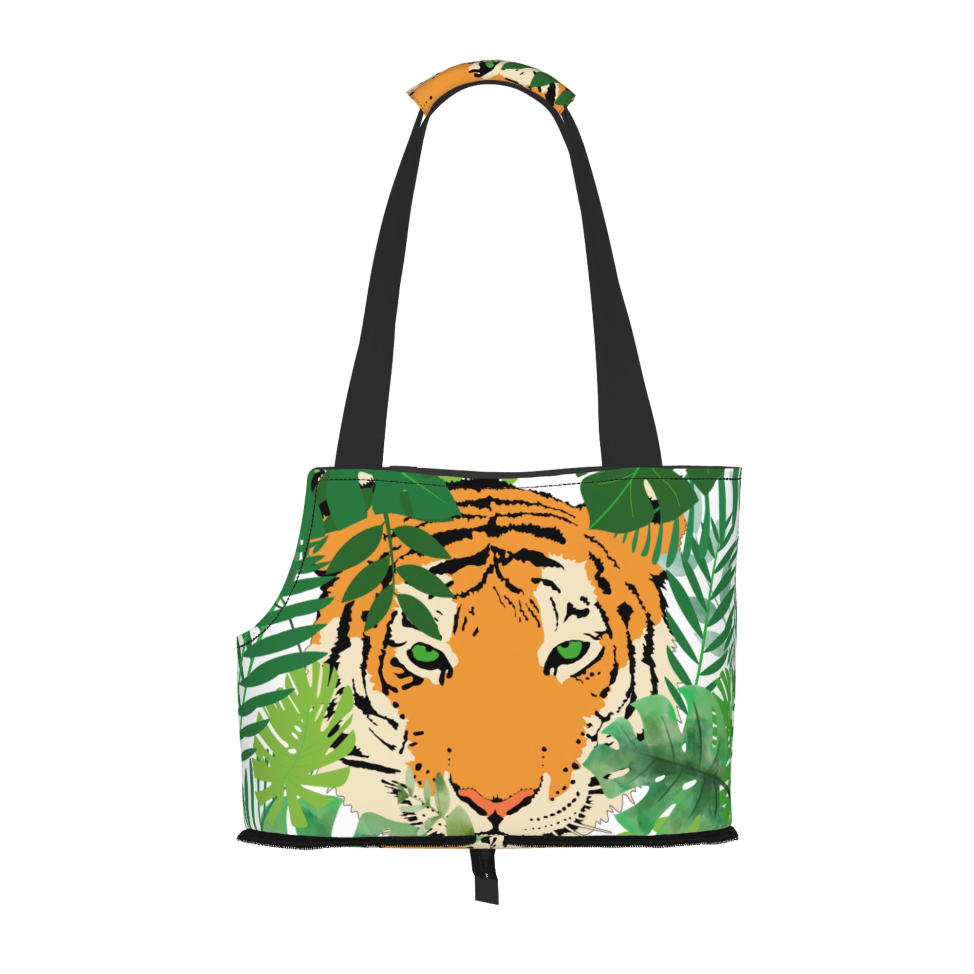 XMXY Dog and Cat Sling Carrier, Collapsible Soft Pouch Tiger Wildlife Animal Pet Tote Bag, Small Kitten Puppy Outdoor Travel