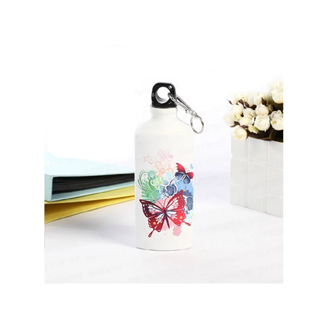 PreAsion 10pcs 500ml Water Bottle with Safe Lock Aluminium White