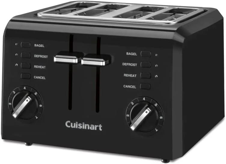 Open Box Cuisinart CPT-142BK 4-Slice Compact Plastic Toaster - Black