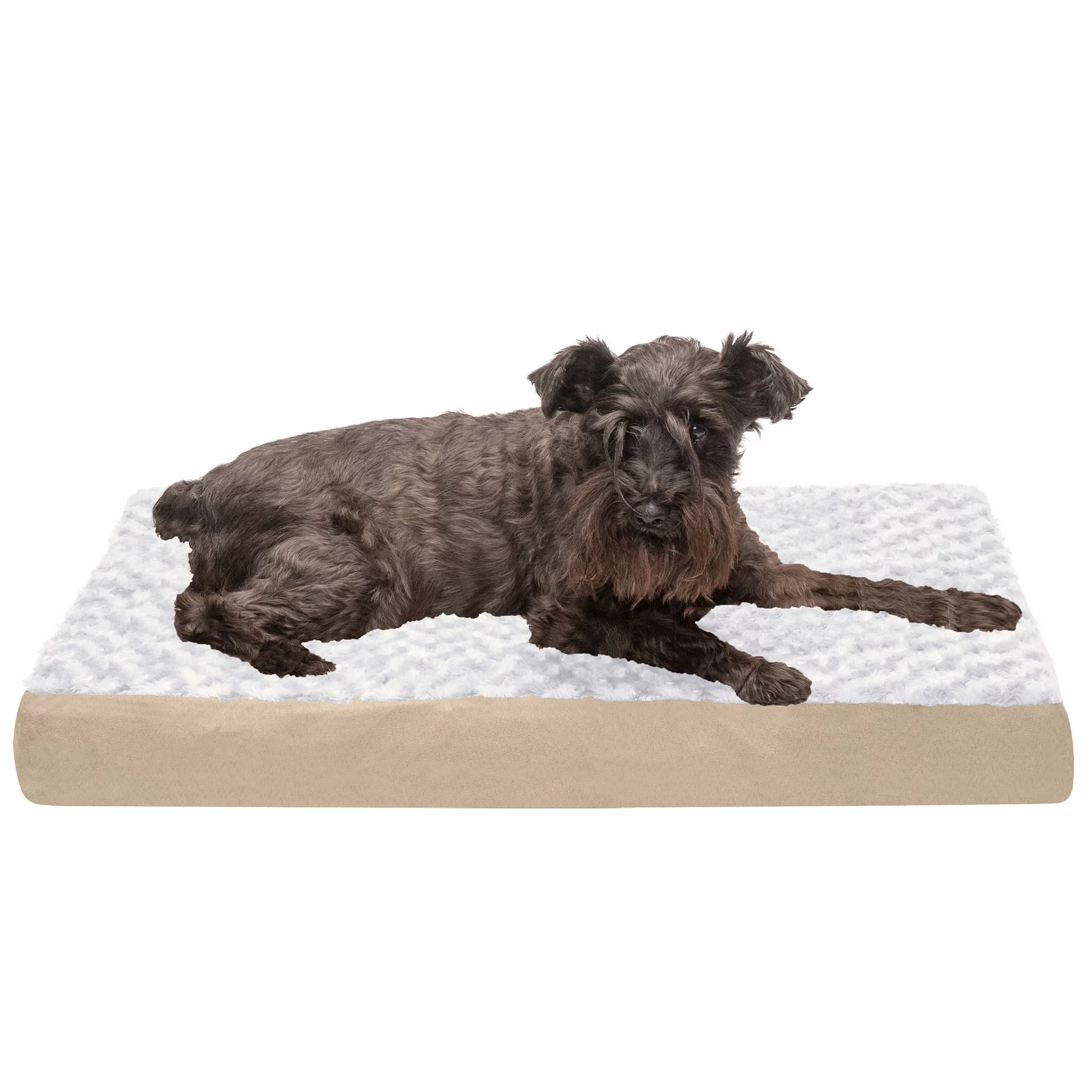 FurHaven Pet Products Ultra Plush Memory Top Deluxe Mattress Pet Bed for Dogs & Cats - Cream, Medium