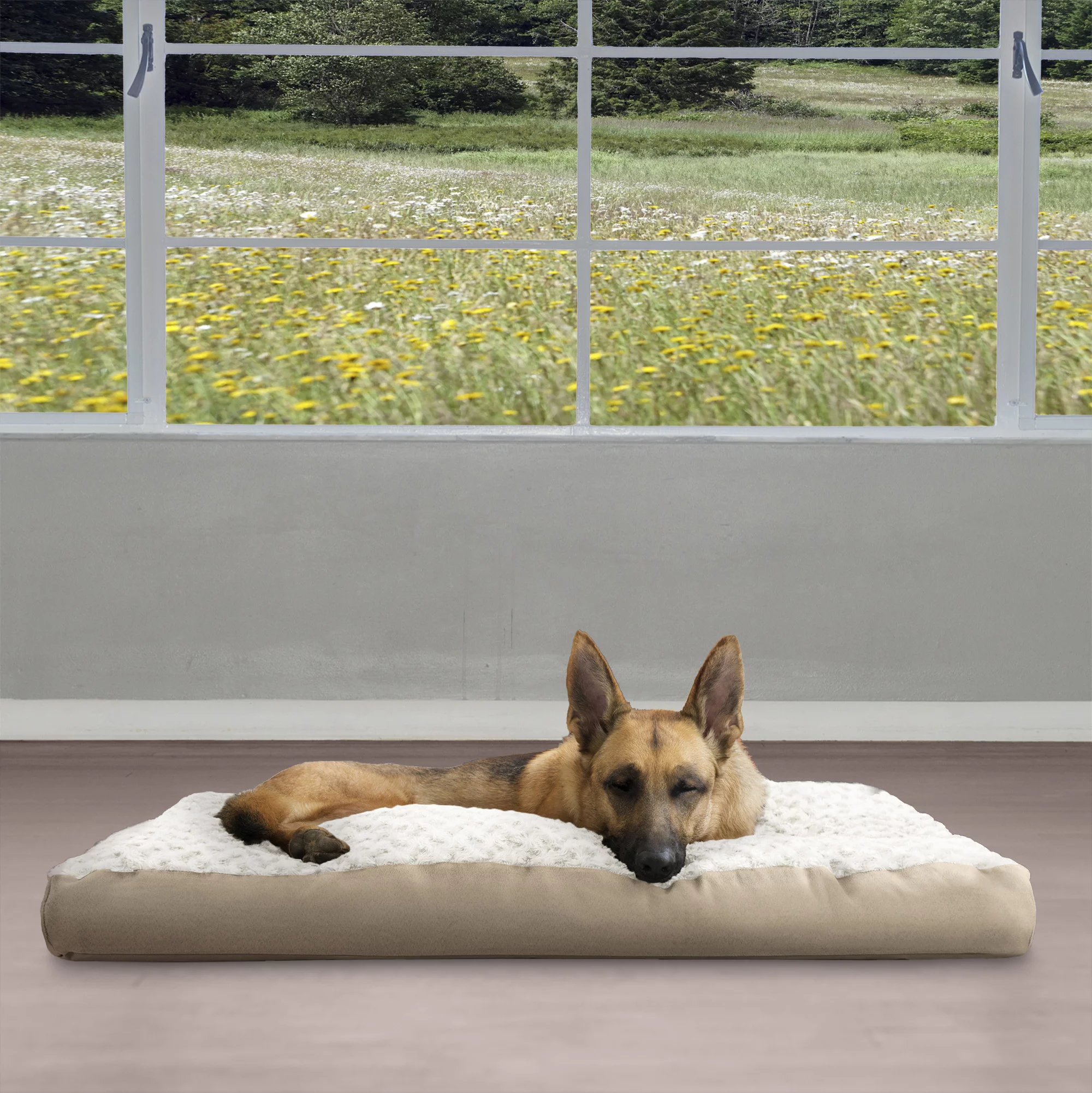 FurHaven Pet Products Ultra Plush Pillow Deluxe Mattress Pet Bed for Dogs & Cats - Cream, Jumbo