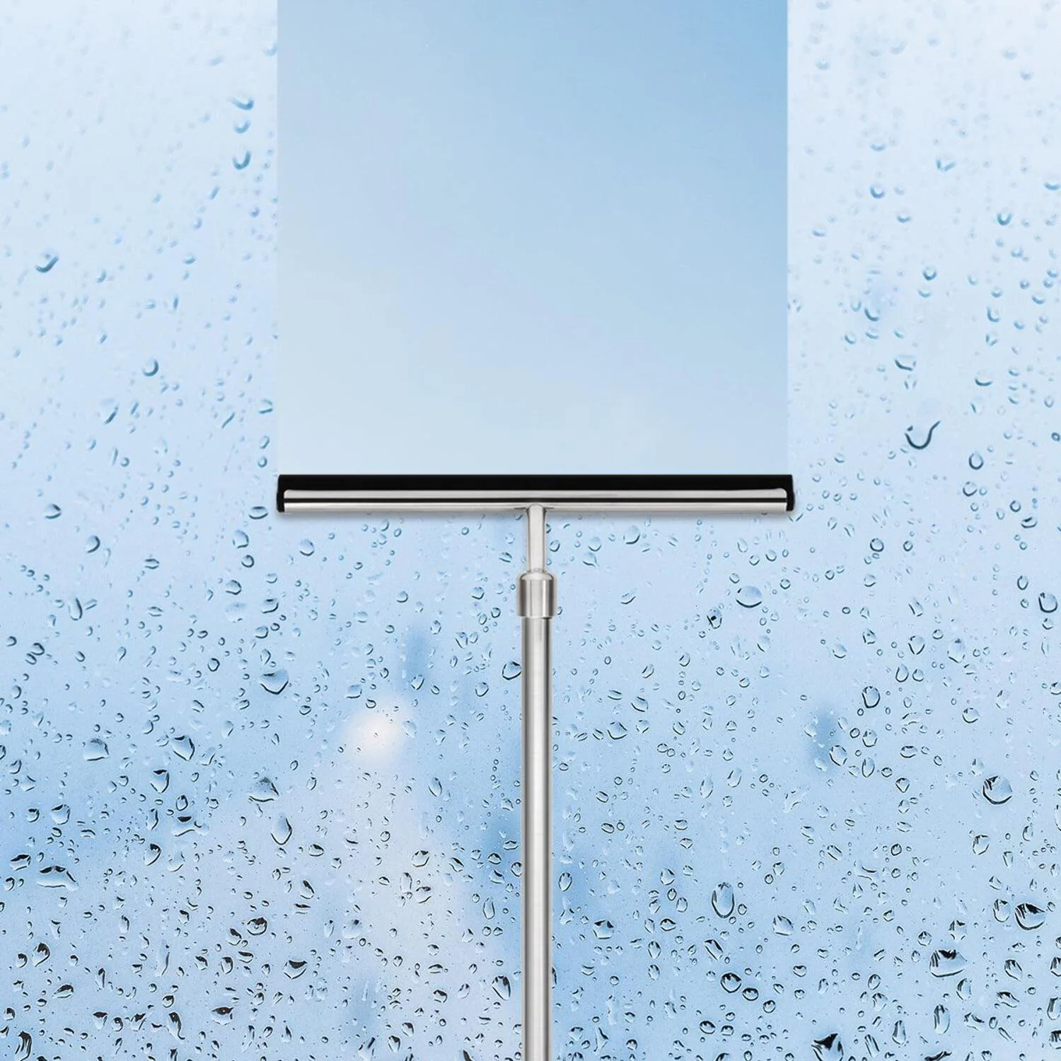 Stainless Steel Shower Squeegee with Telescoping Handle Extends to 23 Inches, From Grand Fusion