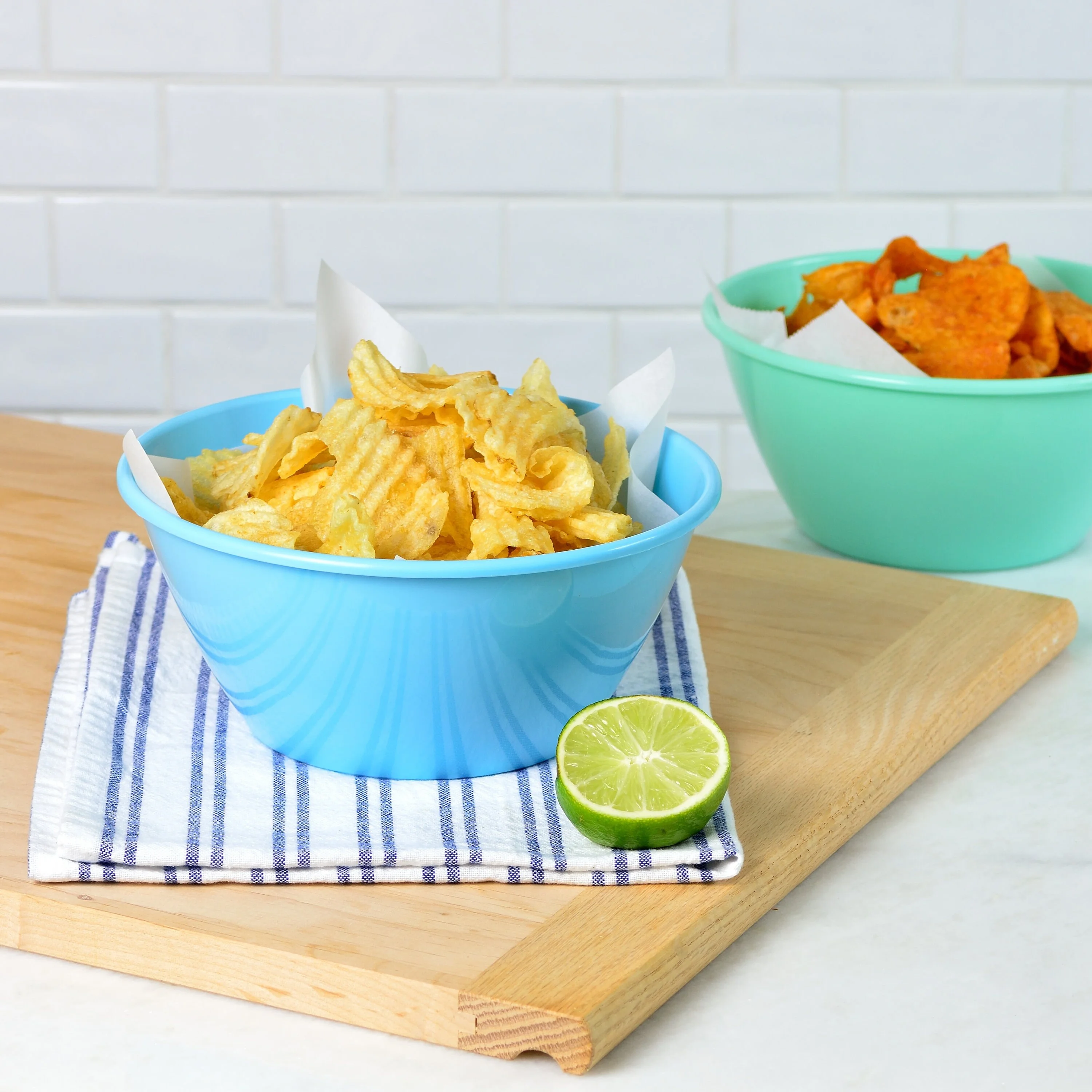 50 Ounce Plastic Bowls, Large Cereal Bowls, Large Soup Bowls, Set of 9 - Coastal YE392.481