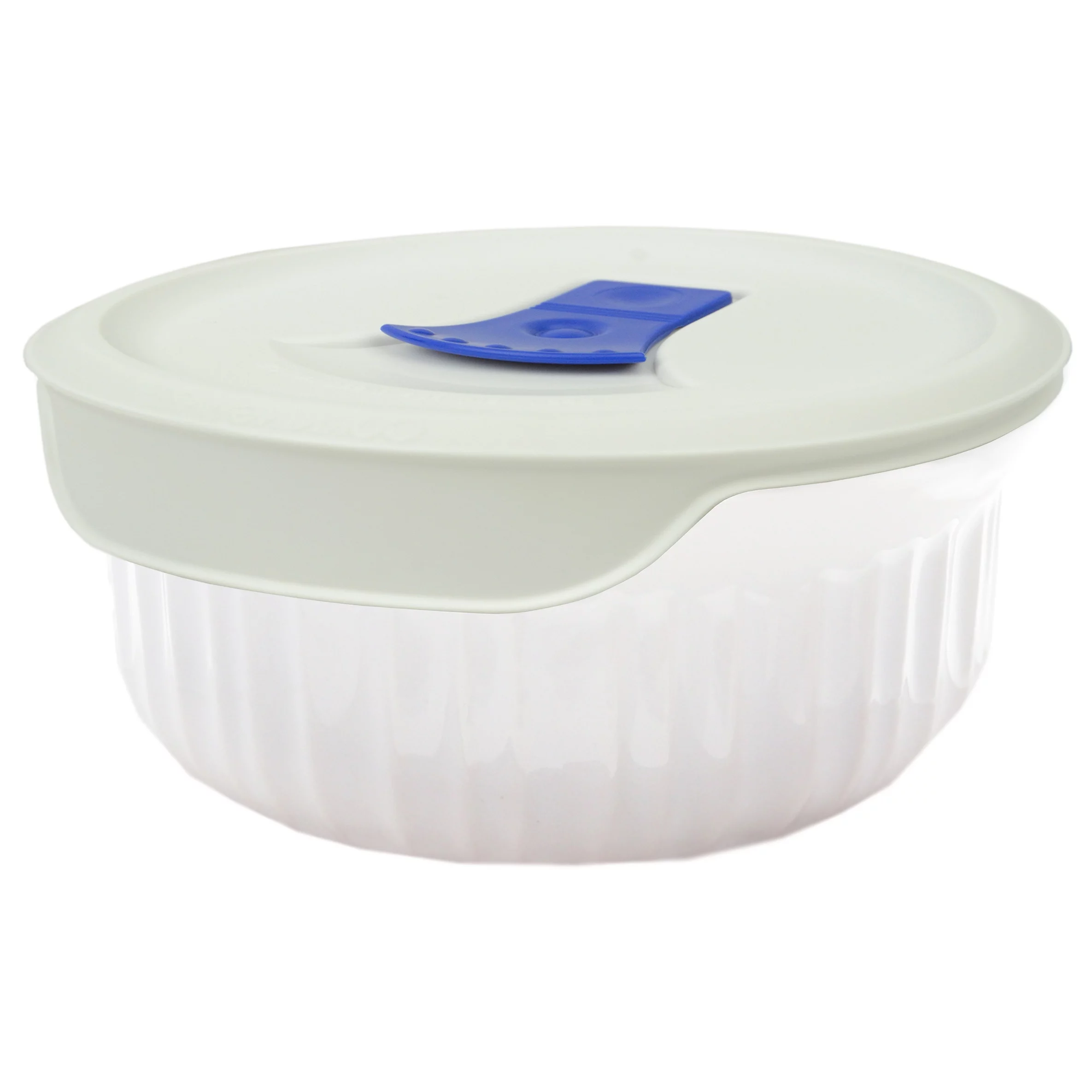 Corningware FS16 16oz/473mL White Casserole Dish and Vented Lid with Blue Tab