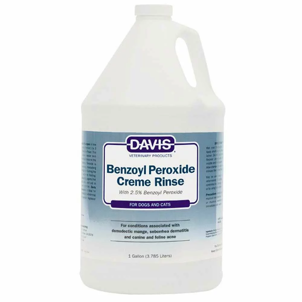 Dog Shampoo Benzoyl Peroxide Creme Rinse Healing Dermatitis Relief Choose Size (1 Gallon)