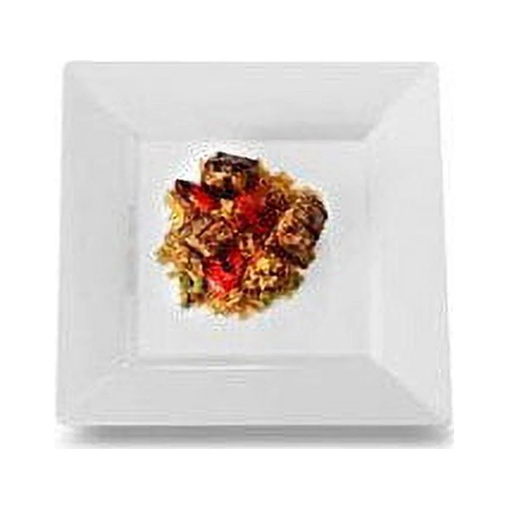 Square Black Plastic Modern Plate - 9 1/2