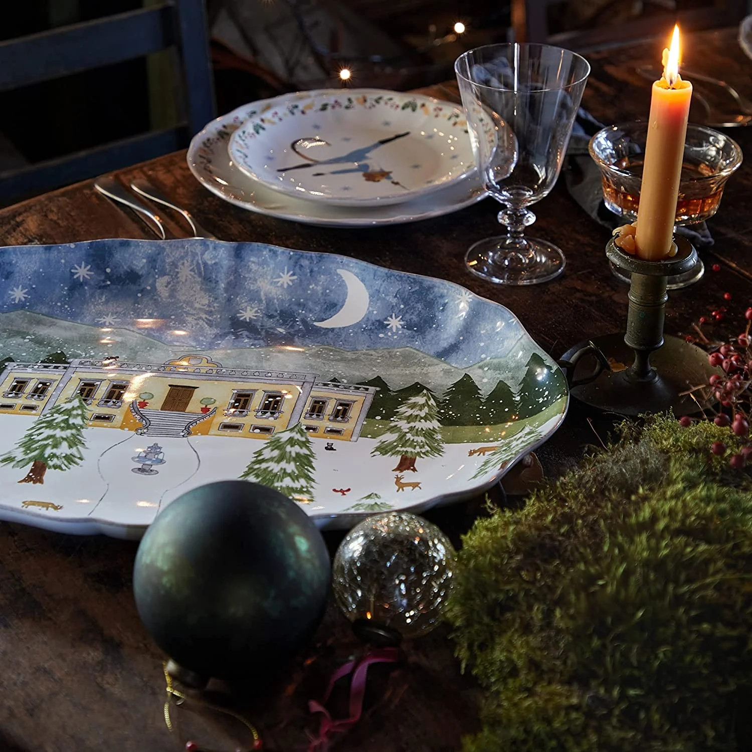 Ceramic Stoneware 20'' Oval Platter - The Nutcracker Collection, White | Microwave, Dishwasher, Oven & Freezer Safe Dinnerware | Food Safe Glazing | Restaurant Quality Serveware