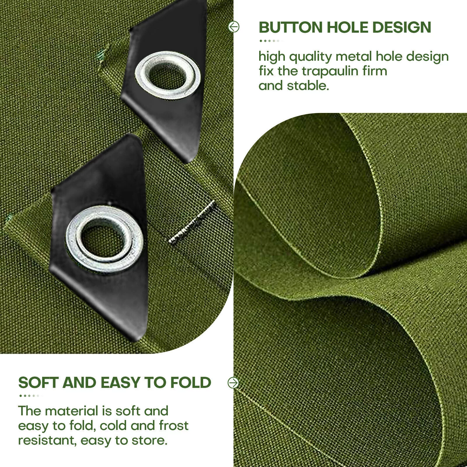 WSYW 5.9 x 7.8ft Heavy Duty Waterproof Canvas Tarp Cotton Canvas Tarpaulin Cover Tent Green