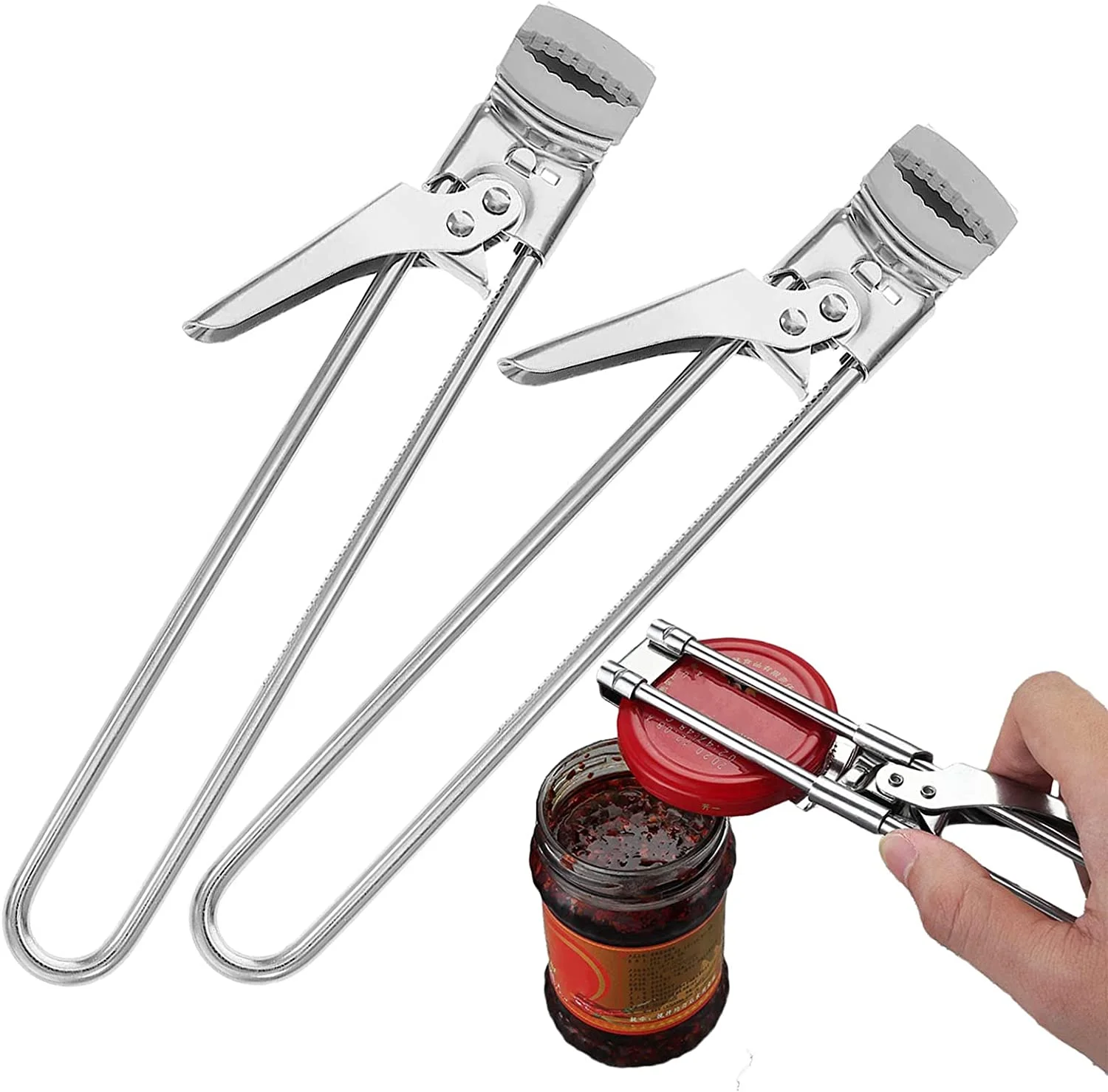 Hand Adjustable Lid Opener,2pc Jar Lid Opener,Stainless Steel Bottle Opener,Jar Opener For Weak Hands,Jar Opener For Seniors With Arthritis,large