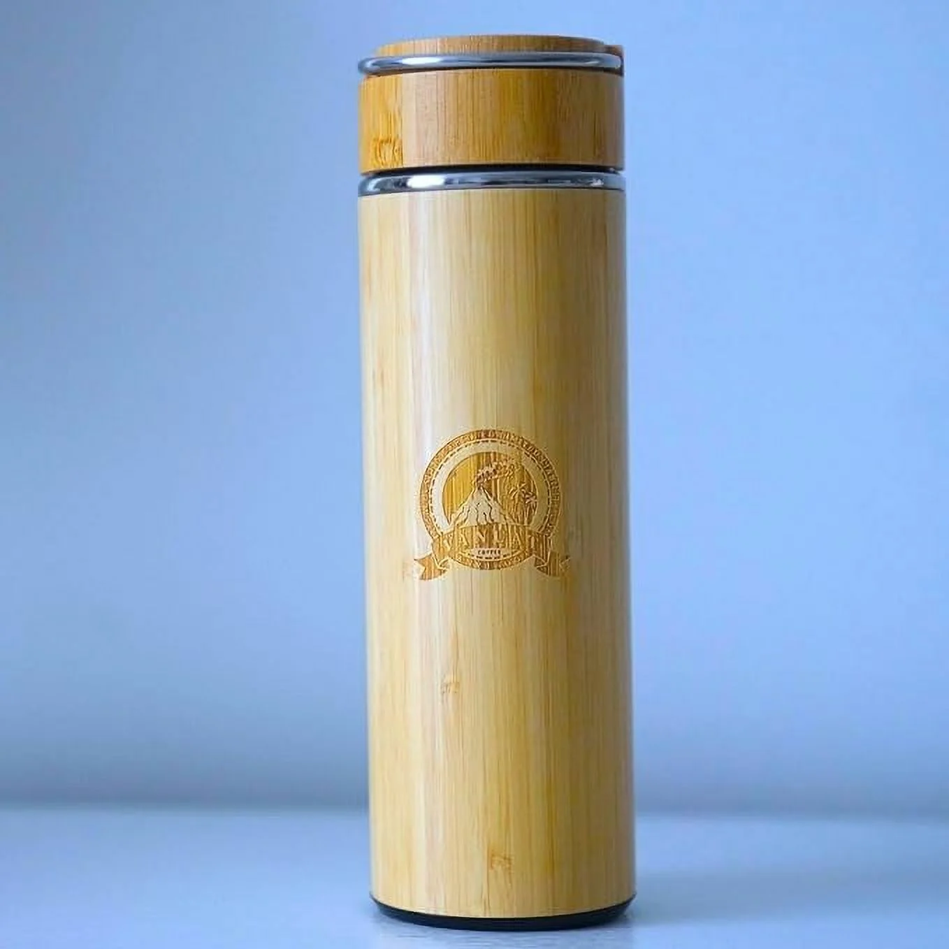 BAMBOO CRAFT THERMOS Cup Double Wall Vacuum Coffee Tumbler Tea Mug Handle Insulated Stainless Steel Water Beverage Bottle Dispenser Slate Matte Para Caf&eacute; Collection