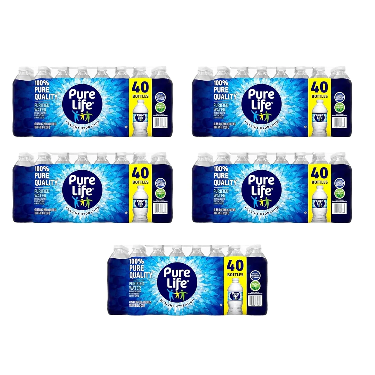 Pure Life Purified Water (16.9 Fl. Oz., 40 Pk.) TOTAL 200 BOTTLES