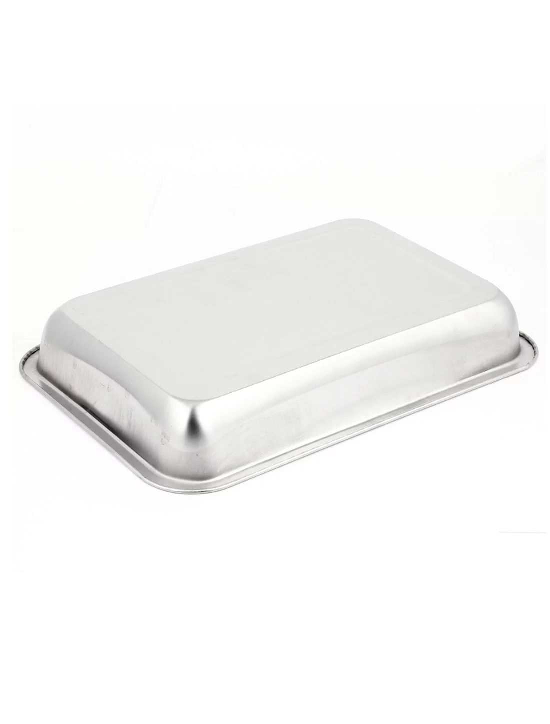 Unique Bargains Rectangle Shaped Stainless Steel Food  Tray Plate 32 x 22cm