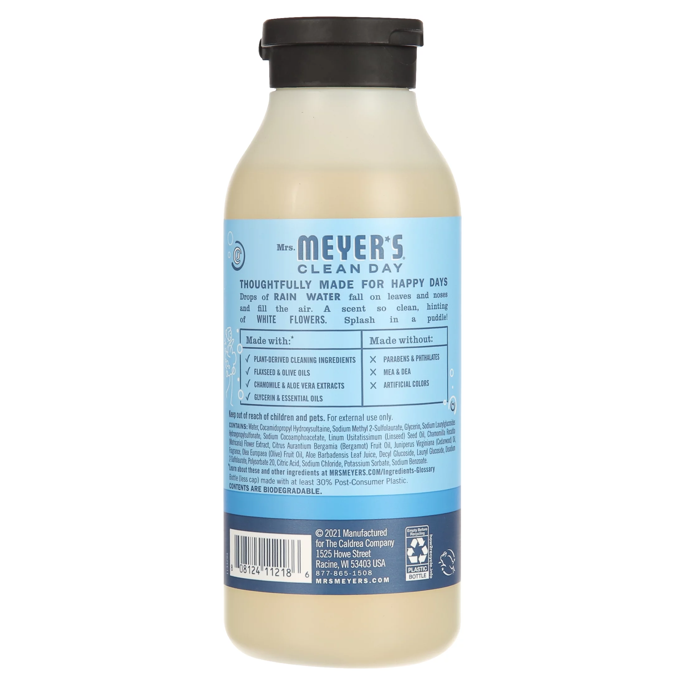 Mrs. Meyer's Clean Day Body Wash, Rain Water Scent, 16 Ounce Bottle