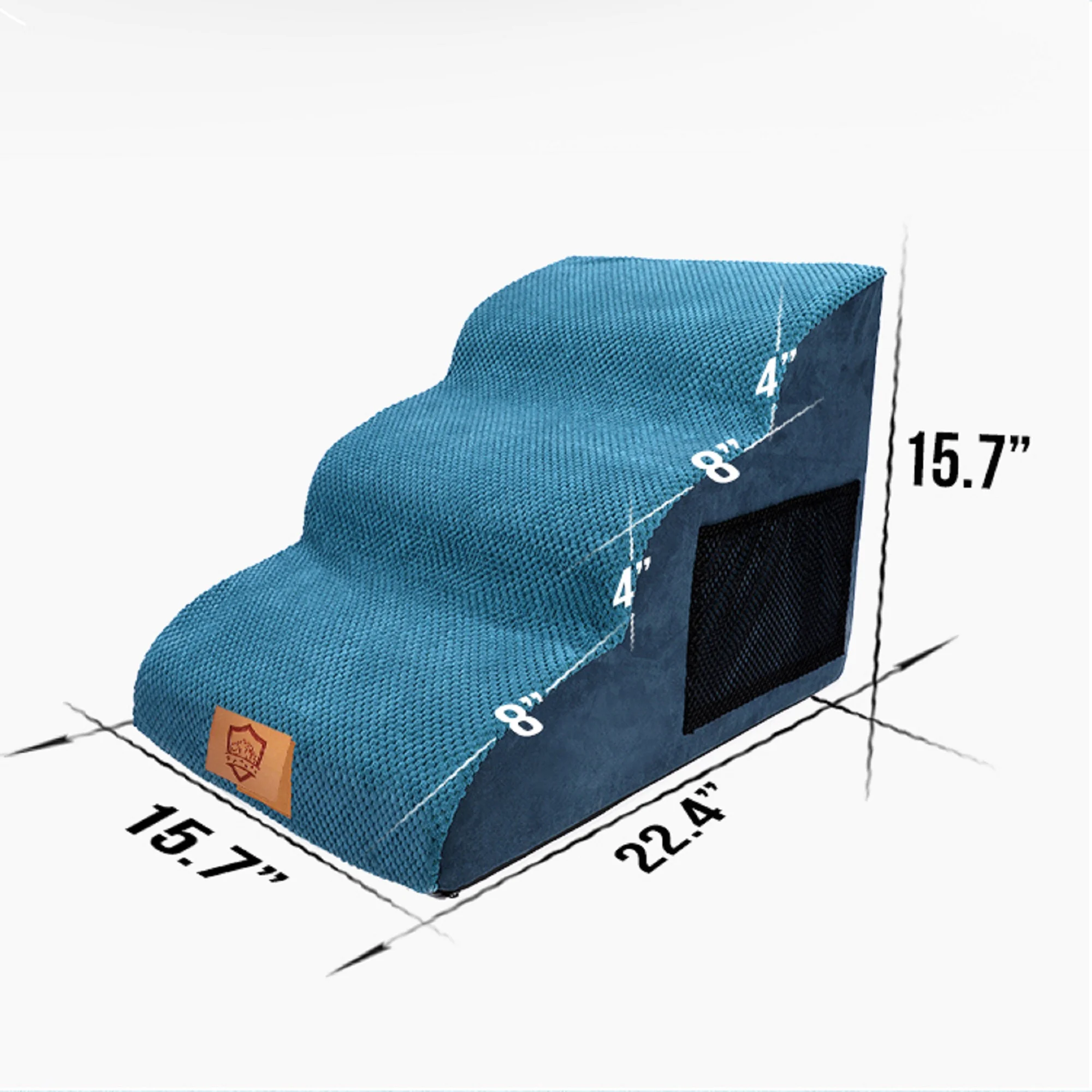 Pet Step,Widen Sponge Pet Steps, 3 Steps Dog Steps for Beds,Washable Dog Ramp 15.7