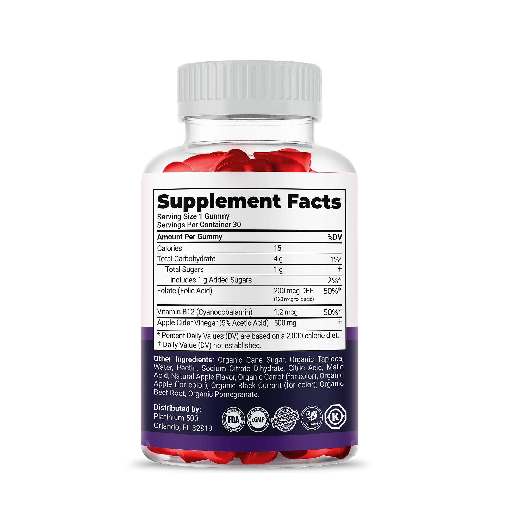 Bio Lyfe Keto ACV Gummies, Max Strength for Weight Management, Apple Cider Vinegar, 1 Month Supply Dietary Supplement (2 Pack)