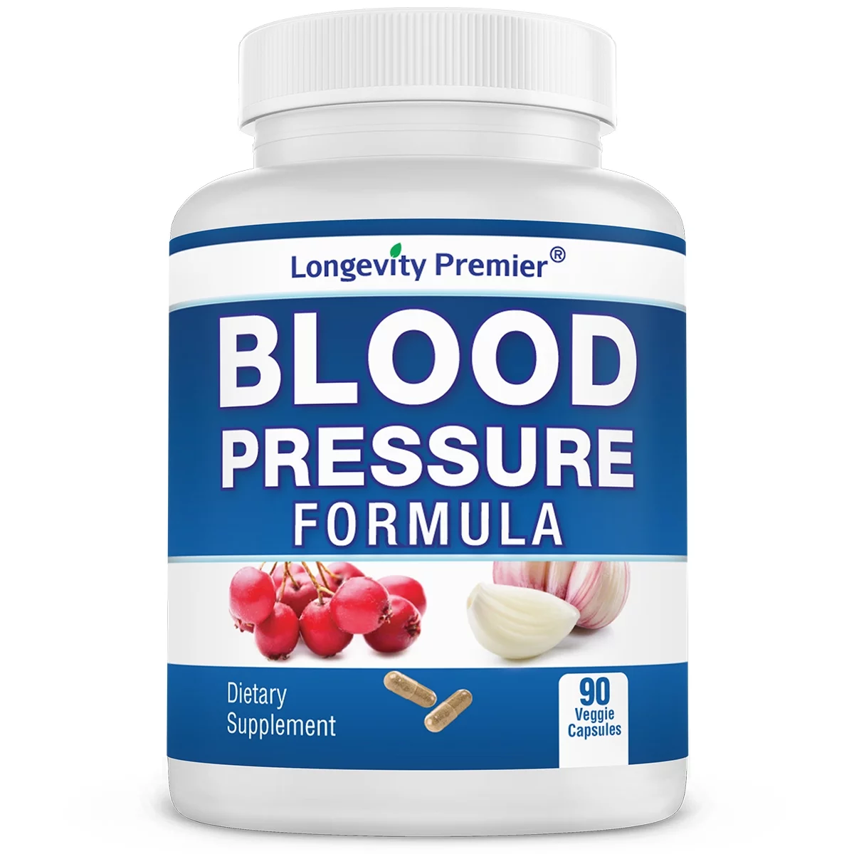 Longevity Blood Pressure Formula - Clinically formulated 90 Capsules- With Hawthorn & 15+ all natural ingredients