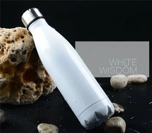 Bottle Non- - Vacuum Insulated Stainless Steel Water Bottle, Thermos Bottle (White)
